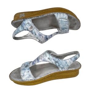 Alegria by PG‎ Life Ken Women's Sandals Blue Marble Print Comfort Orthotic 40